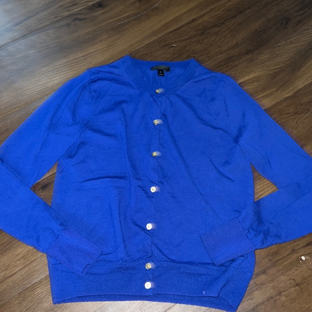 Medium J.Crew blue button down cardigan